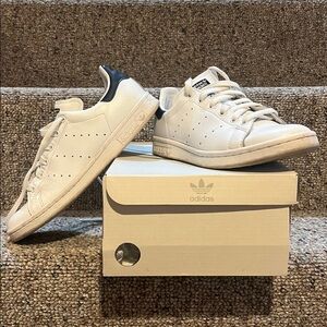 Adidas White and Black Stan Smith Sneakers